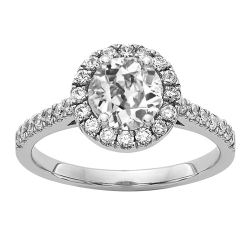 natural round diamond 4ct ring front view