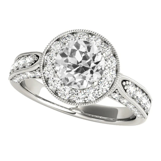 natural round diamond 5.25ct ring front view