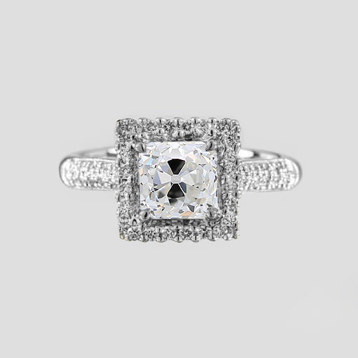 natural round diamond 1.75ct ring front view