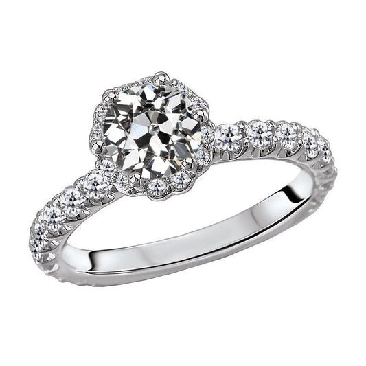 natural round diamond 7ct ring front view