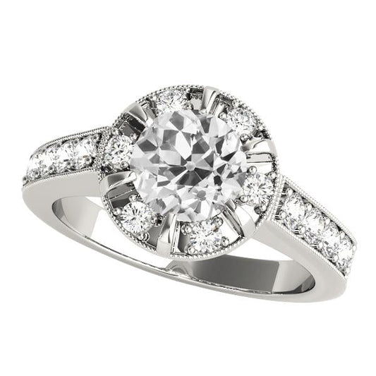 natural round diamond 4ct ring front view