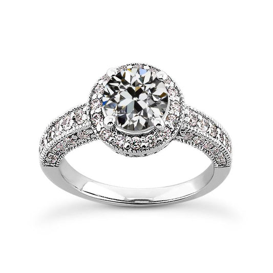 natural round diamond 4.75ct ring front view