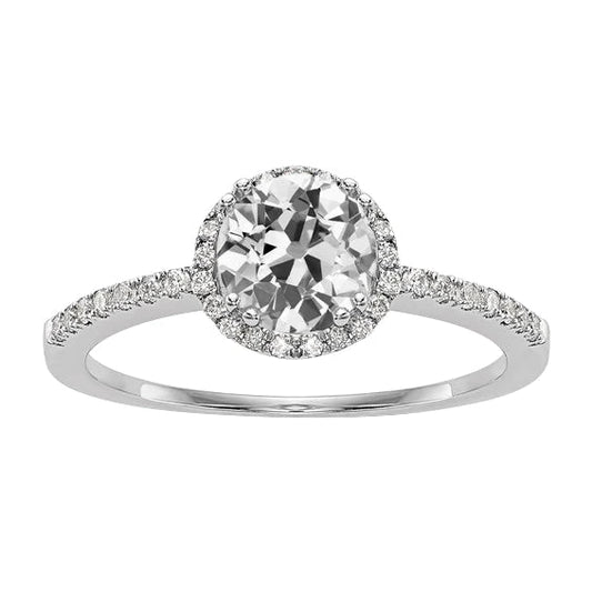 natural round diamond 4ct ring front view