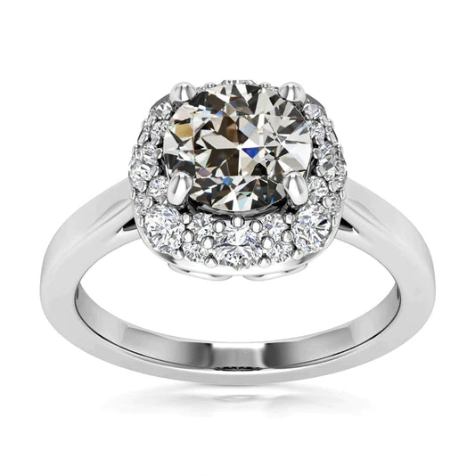 natural round diamond 5.25ct ring front view