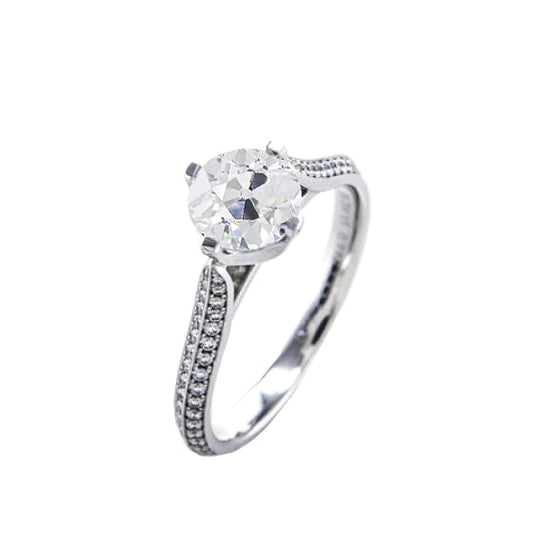 natural round diamond 2.25ct ring front view