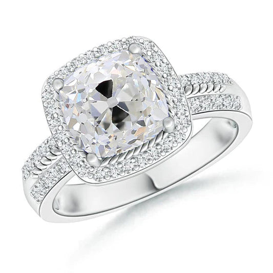 natural round diamond 3.50ct ring front view