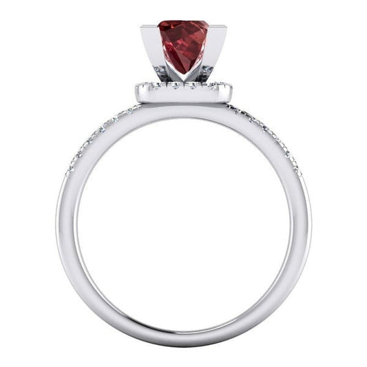 Women's Red Ruby Princess Ring