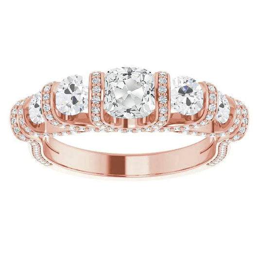 natural round diamond 10ct ring front view