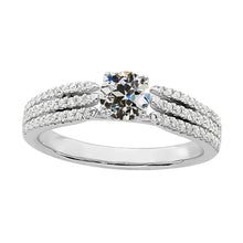 Women's Ring Round Old Cut Natural Diamond Three Row Accents 4 Carats