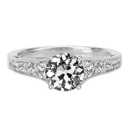 natural round diamond 5ct ring front view