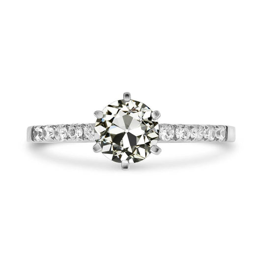 natural round diamond 3.50ct ring front view