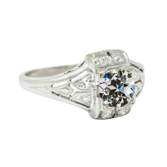 Women's Ring Round Old Miner Real Diamond Milgrain Shank 2.50 Carats