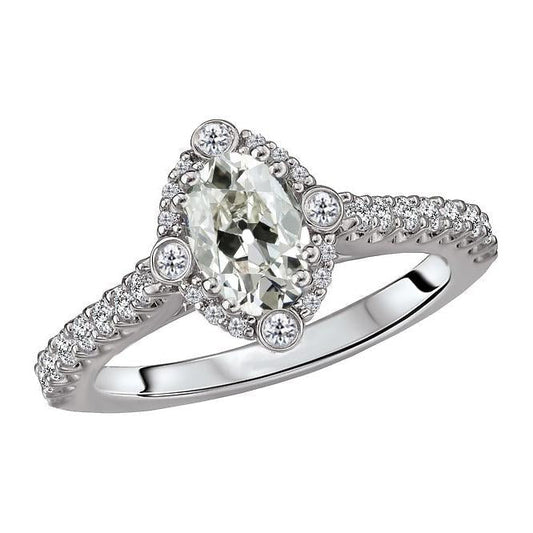natural round diamond 5ct ring front view