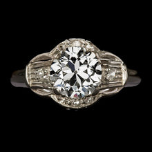 Women's Round Old European Natural Earth Mined Diamond Engagement Ring Gold 4 Carats