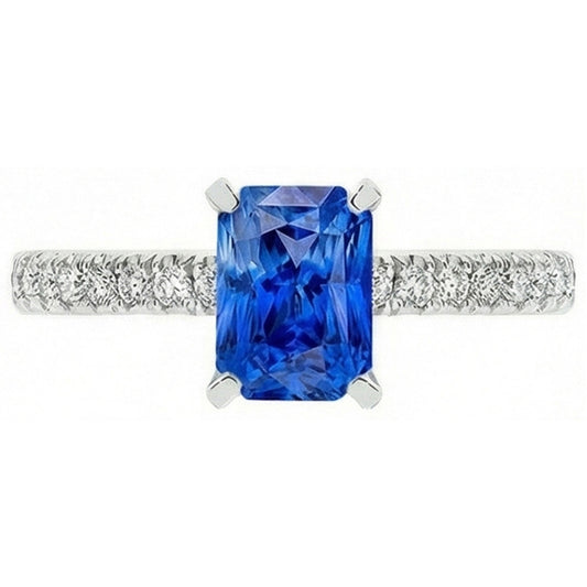 natural round sapphire 3.50ct ring side angle