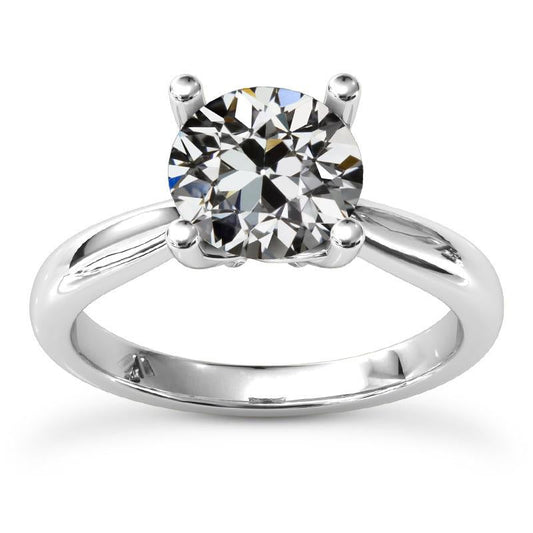 natural round diamond 3ct ring front view