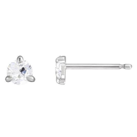 Women’s Stud Earrings Old Miner Diamonds 2 Carats Gold 14K