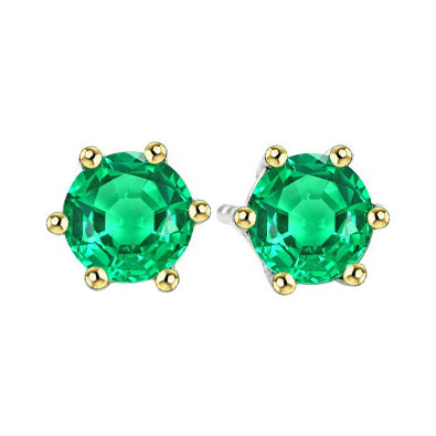Emerald Gemstone Earring 1.50-ct 14K Two Tone Gold – main view