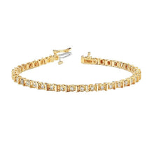 Yellow Gold 14K Real Diamonds Basic Tennis Bracelet 2 Carats