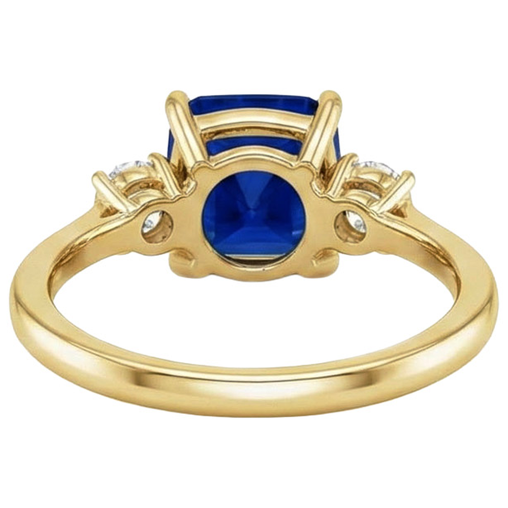 natural round sapphire 2.50ct ring close up detail