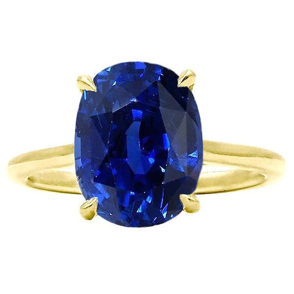 Yellow Gold 4 Carat Sapphire Engagement Ring from harrychadent
