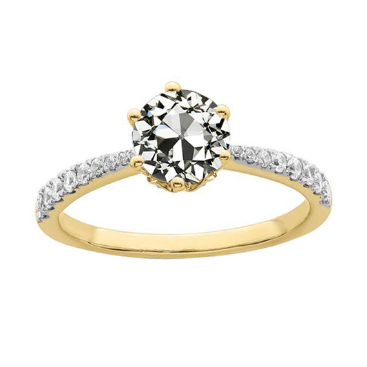 natural round diamond 2.75ct ring front view