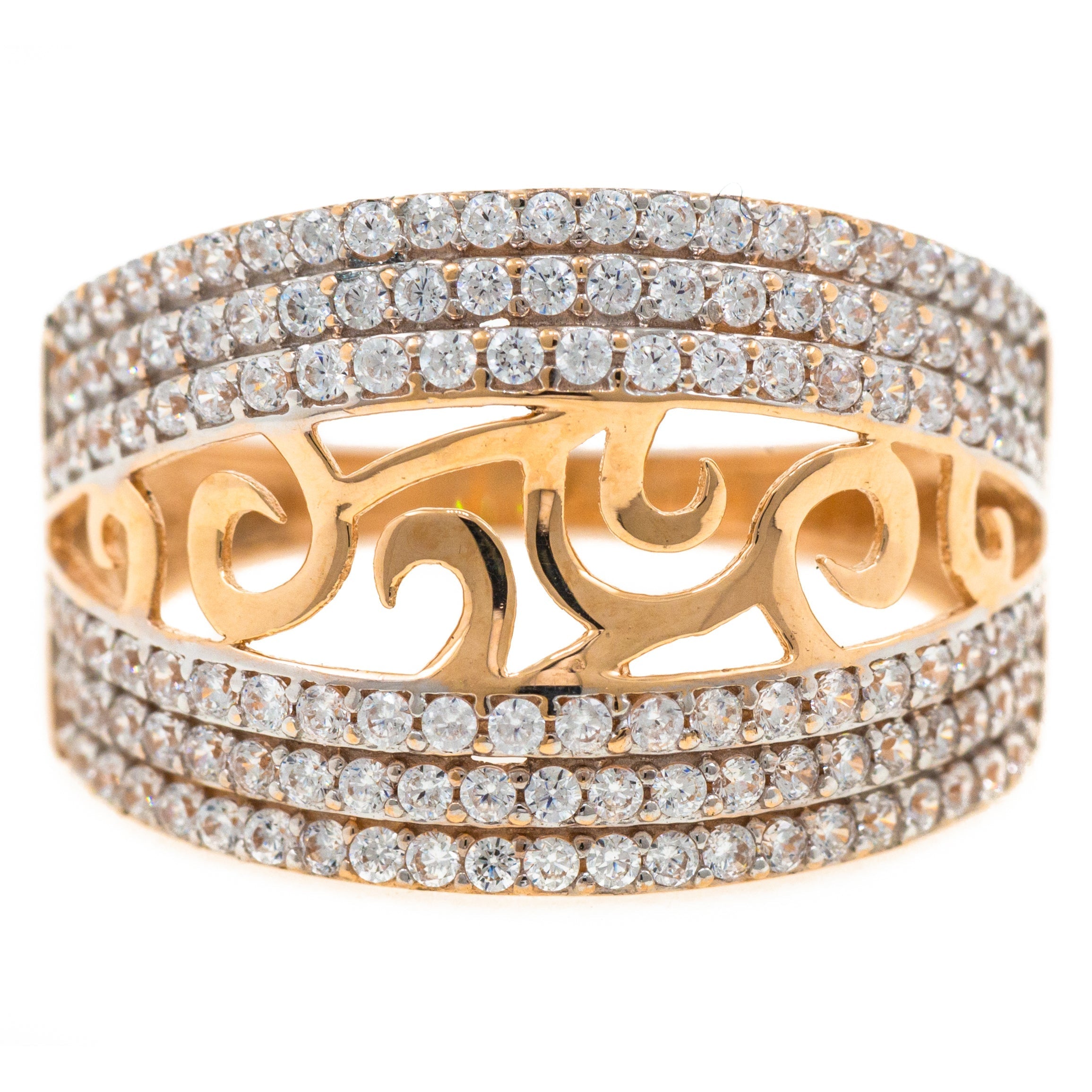Yellow Gold Wide Real Diamond Bangle 9 Carats