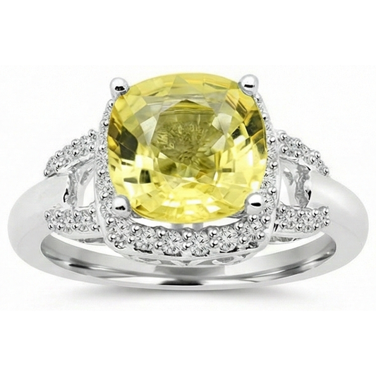 natural round sapphire 4ct ring side angle