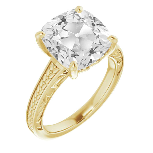 Cushion Diamond ring in 14K Yellow Gold – main view