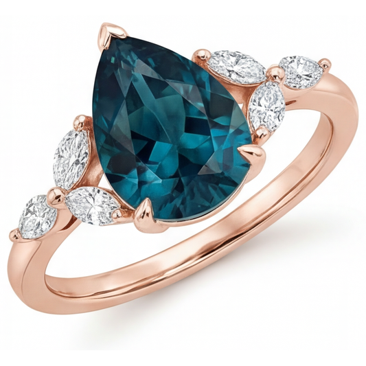 Elegant Alexandrite 3-Stone Ring 4 ct – main view