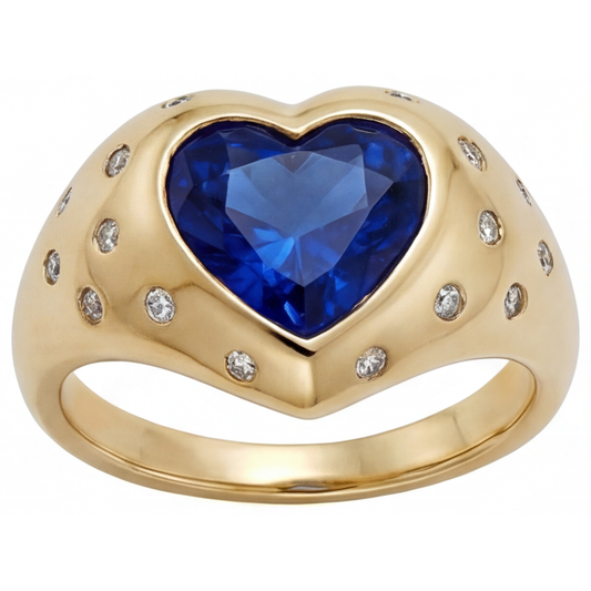 Blue Sapphire Colored Stone Ring 3.50-ct 14K Yellow Gold – main view