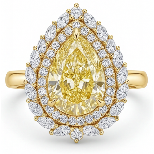 Halo Ring 14K Yellow Gold with Canary Yellow Diamond – main view