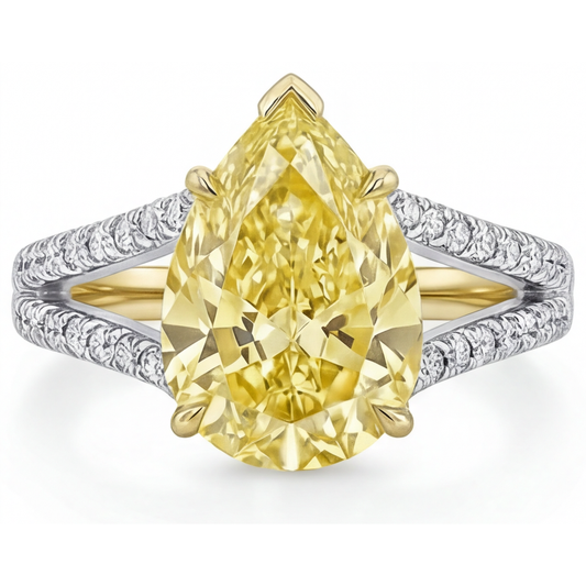High-End Canary Yellow Diamond Statement Ring 1.75 ct – front view