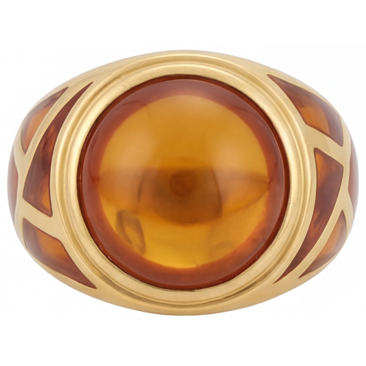Genuine Citrine Precious Stone Ring – main view