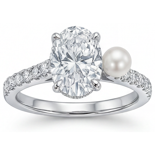 Exquisite Solitaire Ring with Accents 3 ct – main view