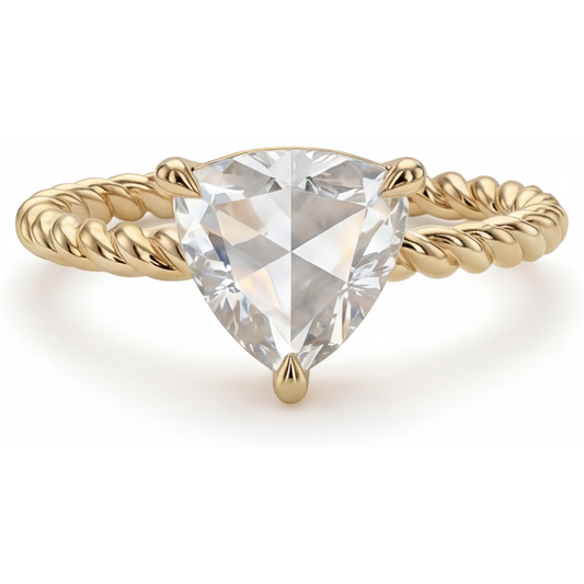 Single Stone Ring 14K Yellow Gold with Diamond – main view