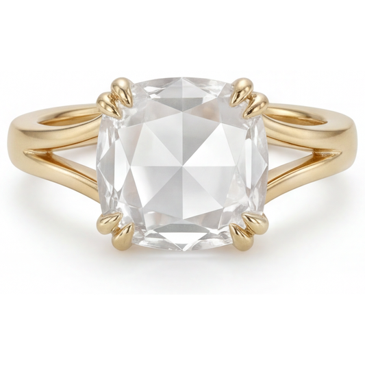 Cushion Cut Diamond ring in 14K Yellow Gold – main view