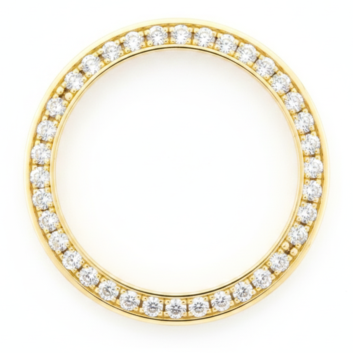 Diamond Watch Bezel 1 Carat 28 mm To Fit Rolex Datejust Genuine Natural 14K Yellow Gold Round Pave