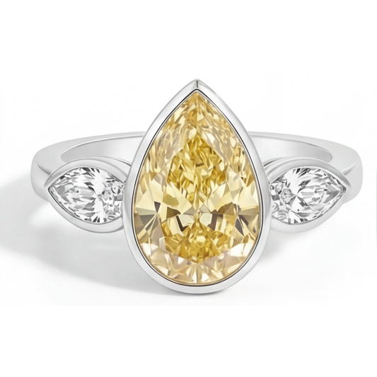 Fancy Yellow Diamond Fine Jewelry Ring 2.75-ct 14 Karat White Gold – front view