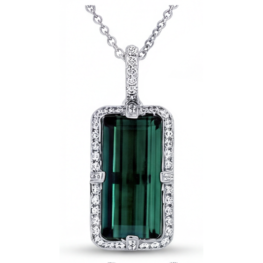 High-End Fine Tourmaline Precious Stone Pendant 4.75 ct – front view