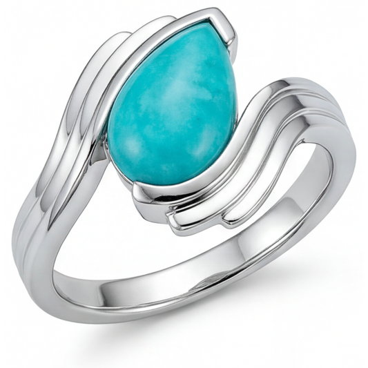 Authentic Neon Paraiba Colored Stone Ring – main view