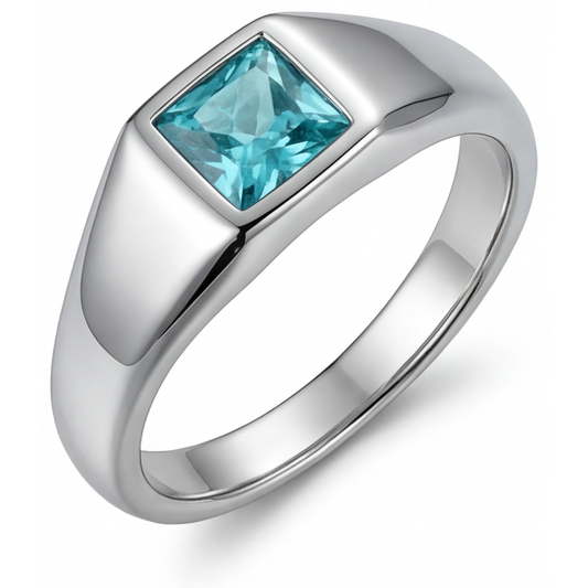 Luxury Neon Paraiba Gentleman's Ring 1 ct – main view