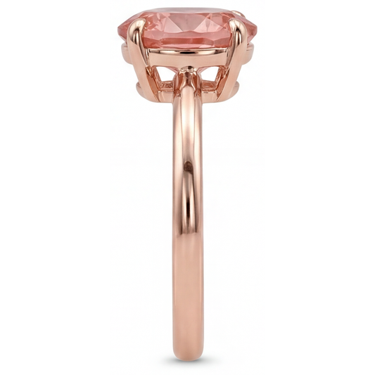 Peach Sapphire Rose Gold Ring 2.2 Carat Natural Oval Padparadscha Solitaire