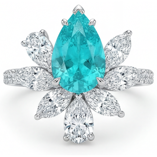 Radiant Paraiba Tourmaline Accent Solitaire Ring 1.75 ct – main view