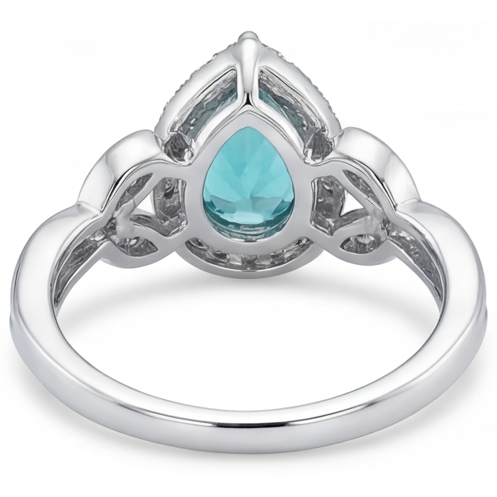 Handmade Halo Engagement Ring 3.25 ct – back view