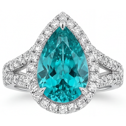 Custom Halo Setting Ring 5.50 ct – front view