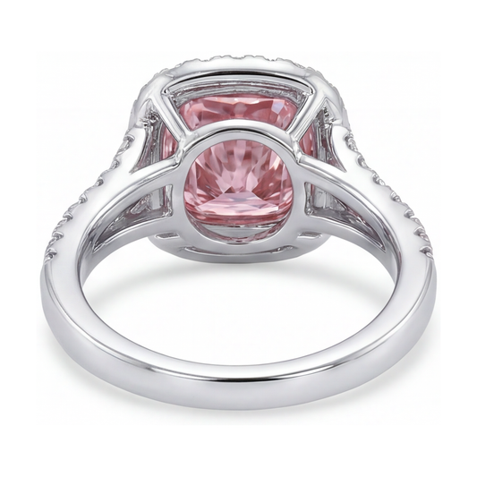 Pink Diamond Engagement Ring 4.1 Carat Cushion