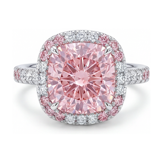 Pink Diamond Ring 4.5 Carat Cushion
