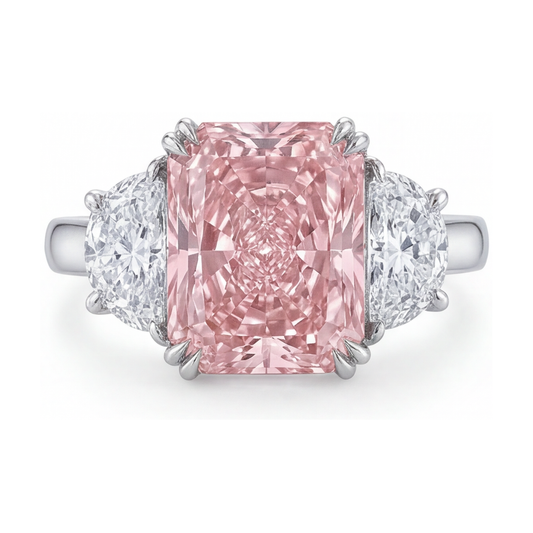 Pink Diamond Ring 4.5 Carat Radiant