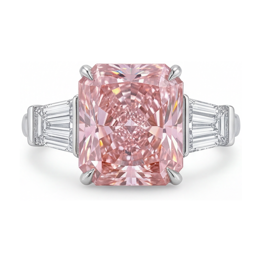Pink Diamond Ring 4.7 Carat Radiant